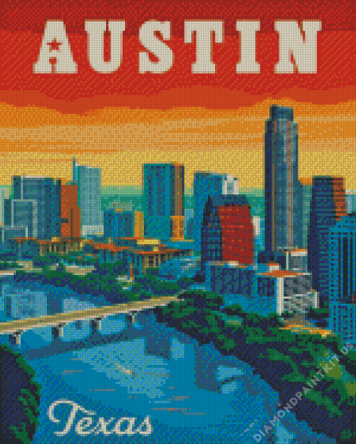 Austin Skyline Poster Diamond Painting