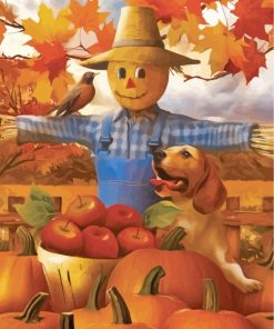 Autumn Farm Scarecrow Diamond Painting