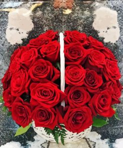 Basket of Red Roses Diamond Painting