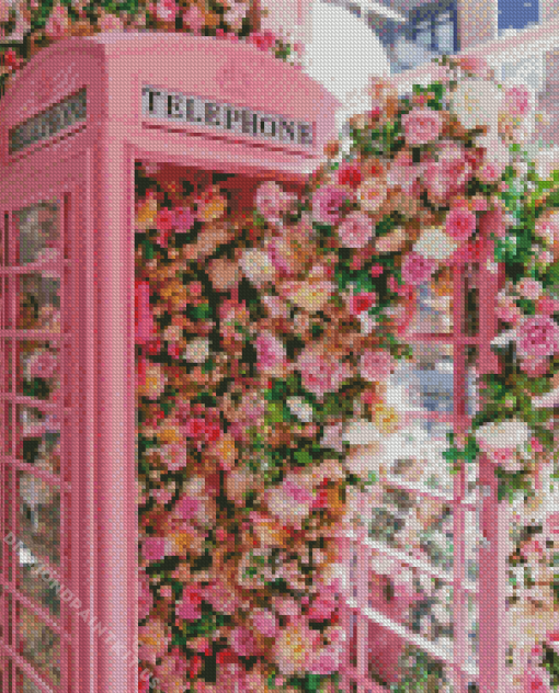 Beautiful Pink Phone Box Diamond Painting