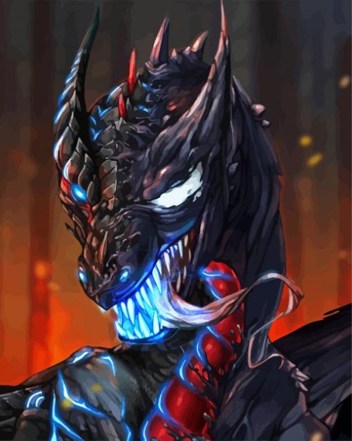 Black And Red Dragon Venom Diamond Painting