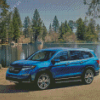 Blue Honda Pilot Car Diamond Painting