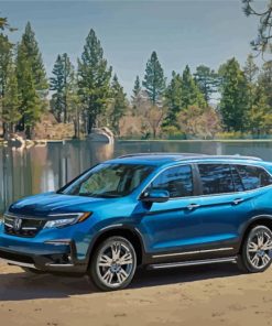 Blue Honda Pilot Car Diamond Painting