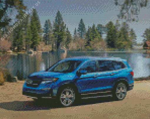 Blue Honda Pilot Car Diamond Painting