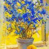 Blue Yellow Flowers And Lemons Art Diamond Painting