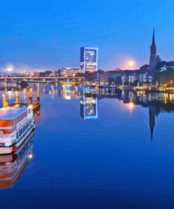 Bremen Buildings Reflection Diamond Painting