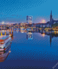 Bremen Buildings Reflection Diamond Painting