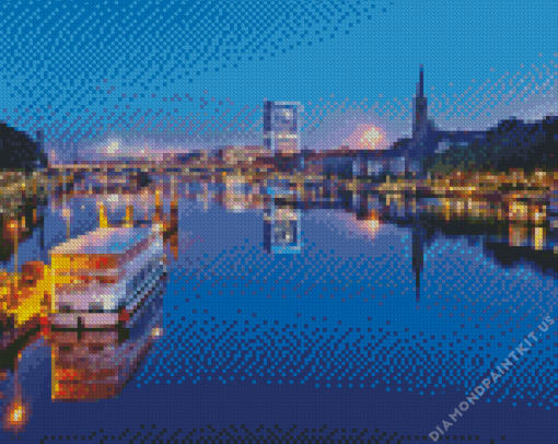 Bremen Buildings Reflection Diamond Painting