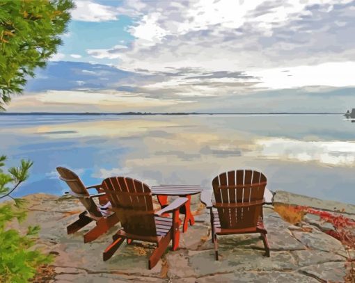 Chairs by Muskoka Lake Diamond Painting