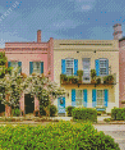 Charleston Rainbow Row Diamond Painting