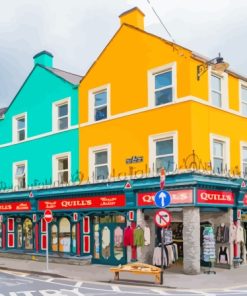 Colorful Houses in Kenmare Town Diamond Painting