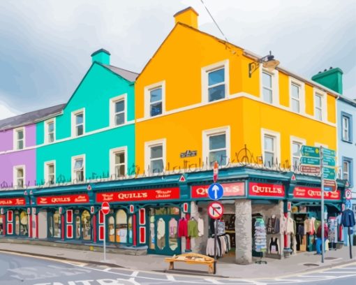 Colorful Houses in Kenmare Town Diamond Painting