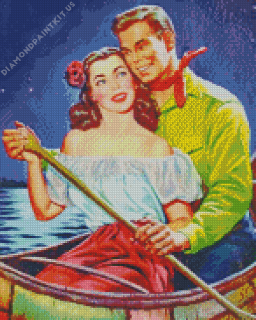 Couple On Boat Diamond Painting