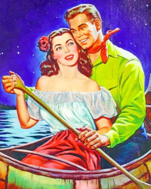 Couple On Boat Diamond Painting