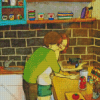 Couple in Love in The Kitchen Diamond Painting