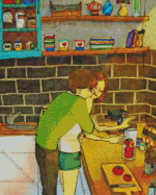 Couple in Love in The Kitchen Diamond Painting