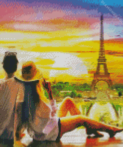 Couple in Paris Diamond Painting