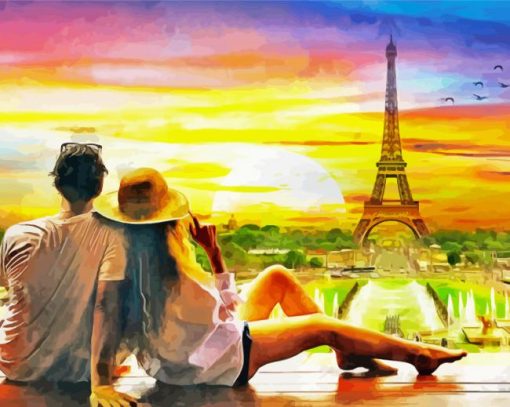 Couple in Paris Diamond Painting