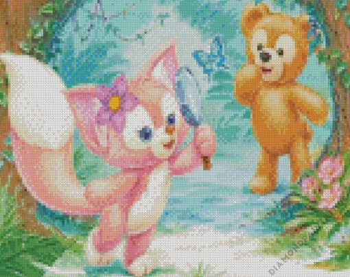 Disney Duffy Bear And Linabell Diamond Painting