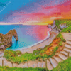 Dorset Durdle Door Sunset Diamond Painting