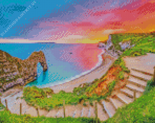 Dorset Durdle Door Sunset Diamond Painting