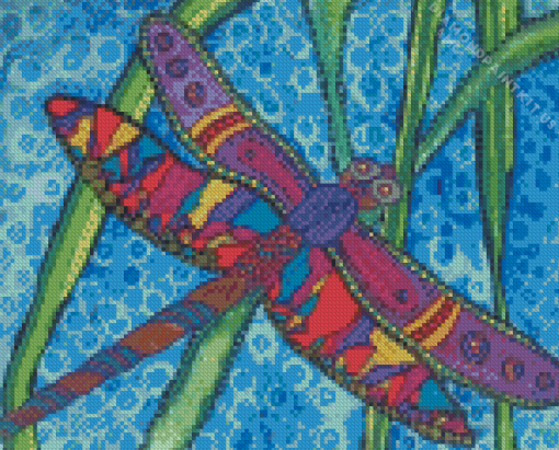 Dragonfly Folk Art Diamond Painting