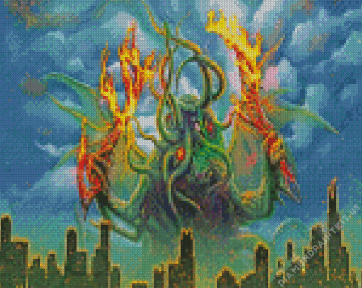 Fire Cthulhu Diamond Painting