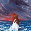 Girl Sea Storm Art Diamond Painting