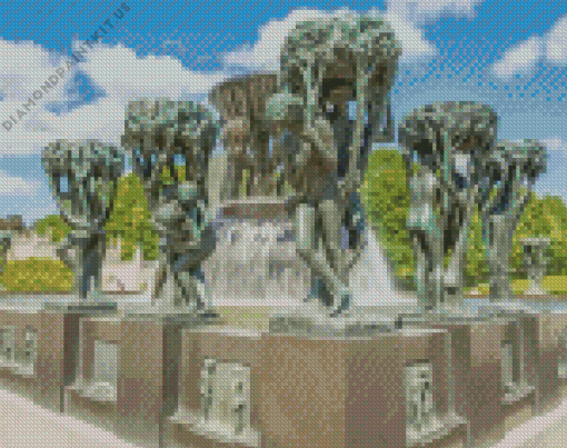 Great Fountain Gustav Vigeland Diamond Painting