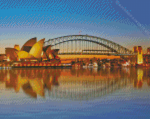 Harbour Bridge Sunset Time Diamond Painting