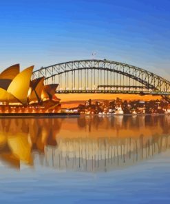 Harbour Bridge Sunset Time Diamond Painting