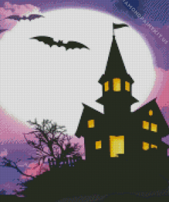 Haunted House Silhouette Diamond Painting