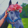 Horse With Flowers Crown Diamond Painting