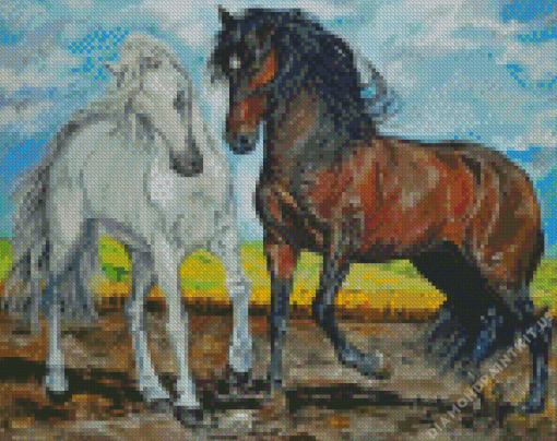 Horse Couple Art Diamond Painting