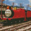 James The Red Engine Cartoon Diamond Painting