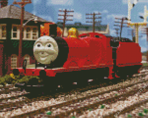 James The Red Engine Cartoon Diamond Painting