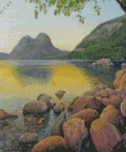 Jordan Pond Maine Art Diamond Painting