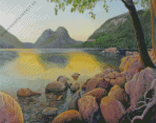 Jordan Pond Maine Art Diamond Painting