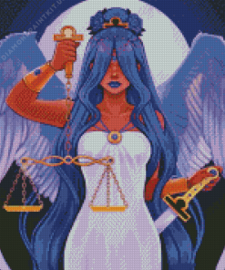 Libra Lady With Purple Hair Diamond Painting