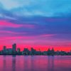 Liverpool City Pink Sunset Diamond Painting