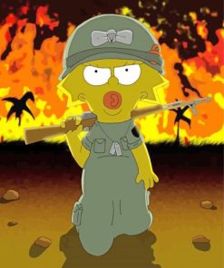 Maggie Simpson Soldier Diamond Painting