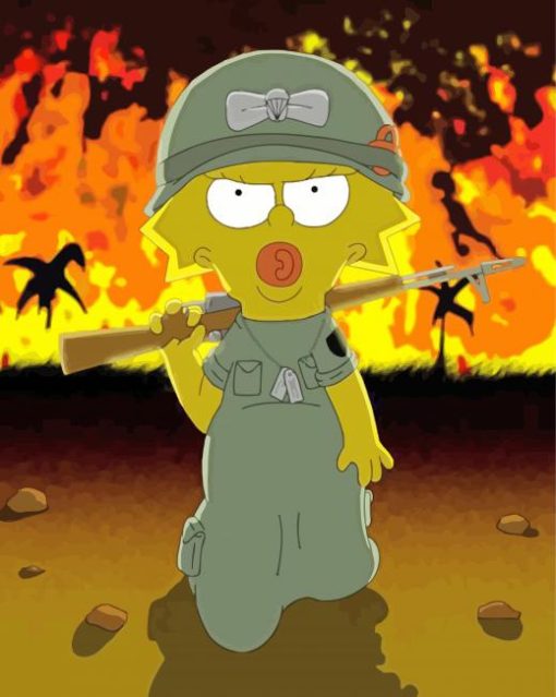 Maggie Simpson Soldier Diamond Painting