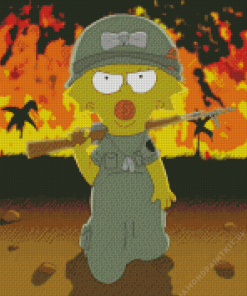 Maggie Simpson Soldier Diamond Painting