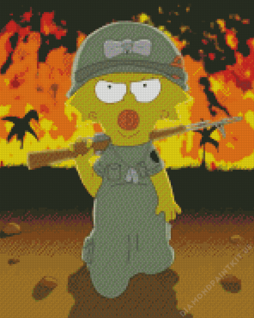 Maggie Simpson Soldier Diamond Painting