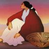 Navajo Woman With Basket RC Gorman Diamond Painting