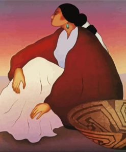 Navajo Woman With Basket RC Gorman Diamond Painting