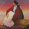 Navajo Woman With Basket RC Gorman Diamond Painting