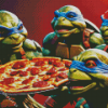 Ninja Turtles with Pizza Diamond Painting