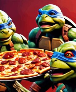 Ninja Turtles with Pizza Diamond Painting