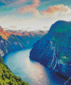 Norway Fjords Mountain Diamond Painting